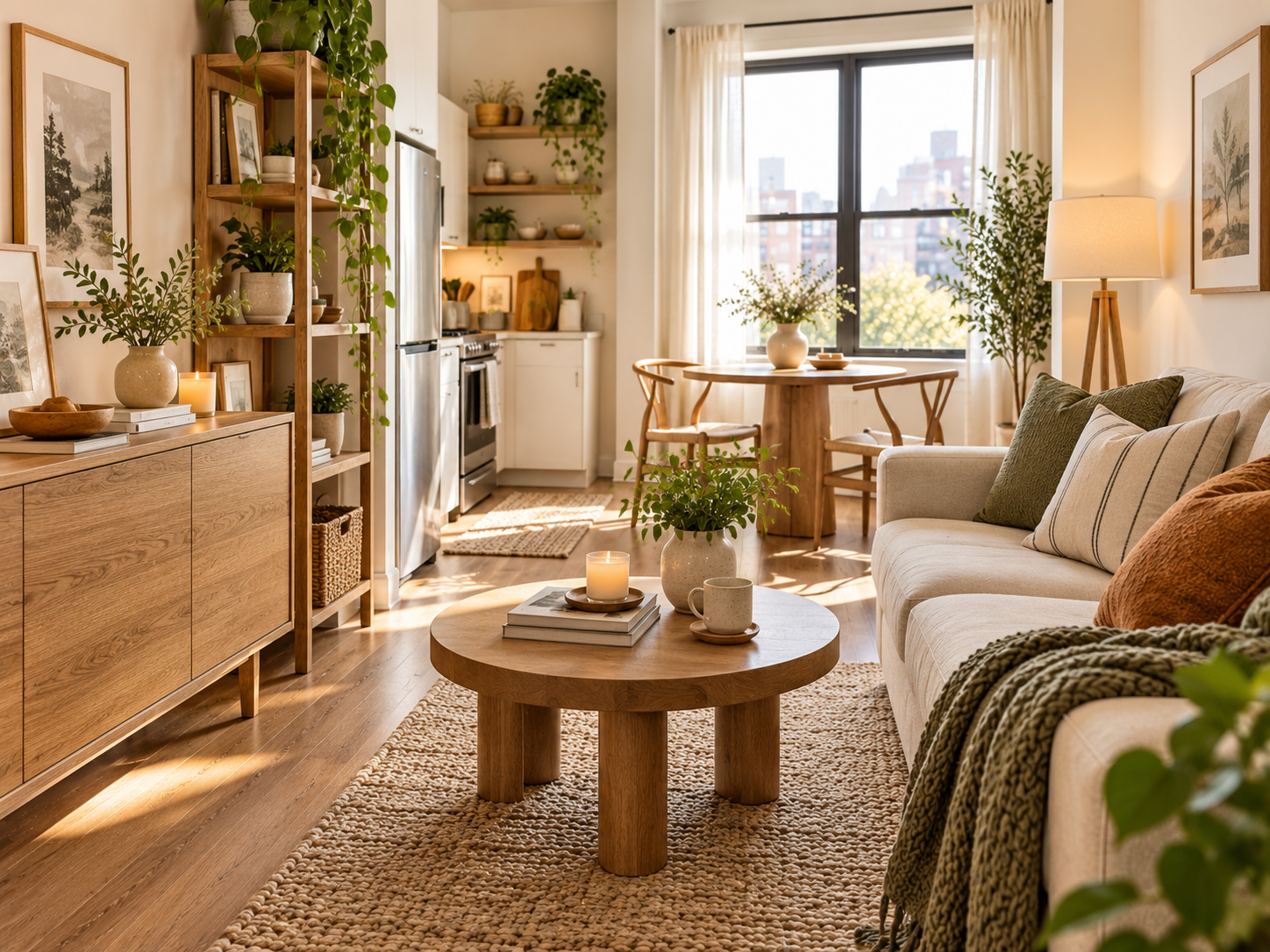 Add warm wood tones