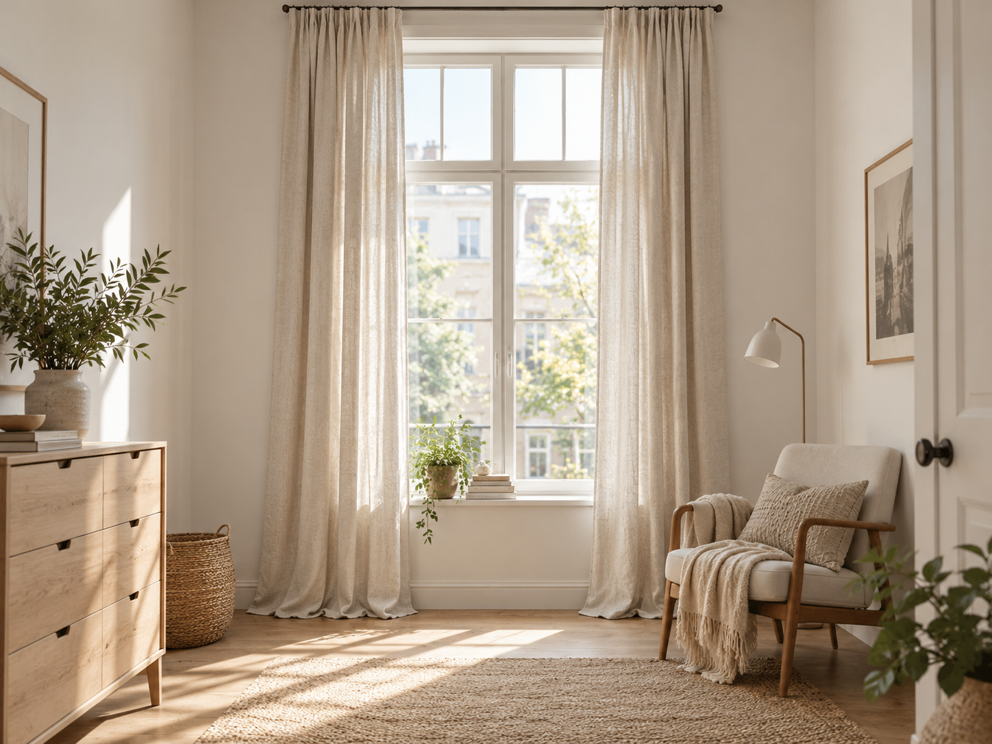 Choose curtains that reach the floor