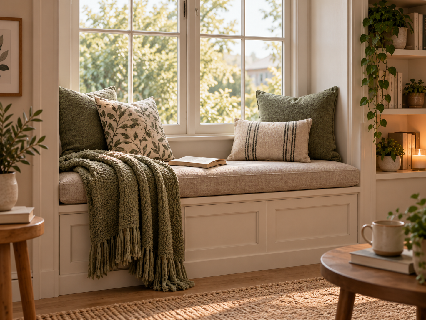 Create a built-in window seat look