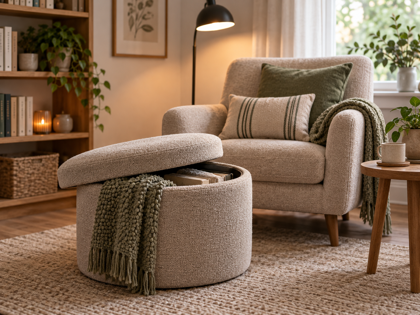 Use a storage ottoman