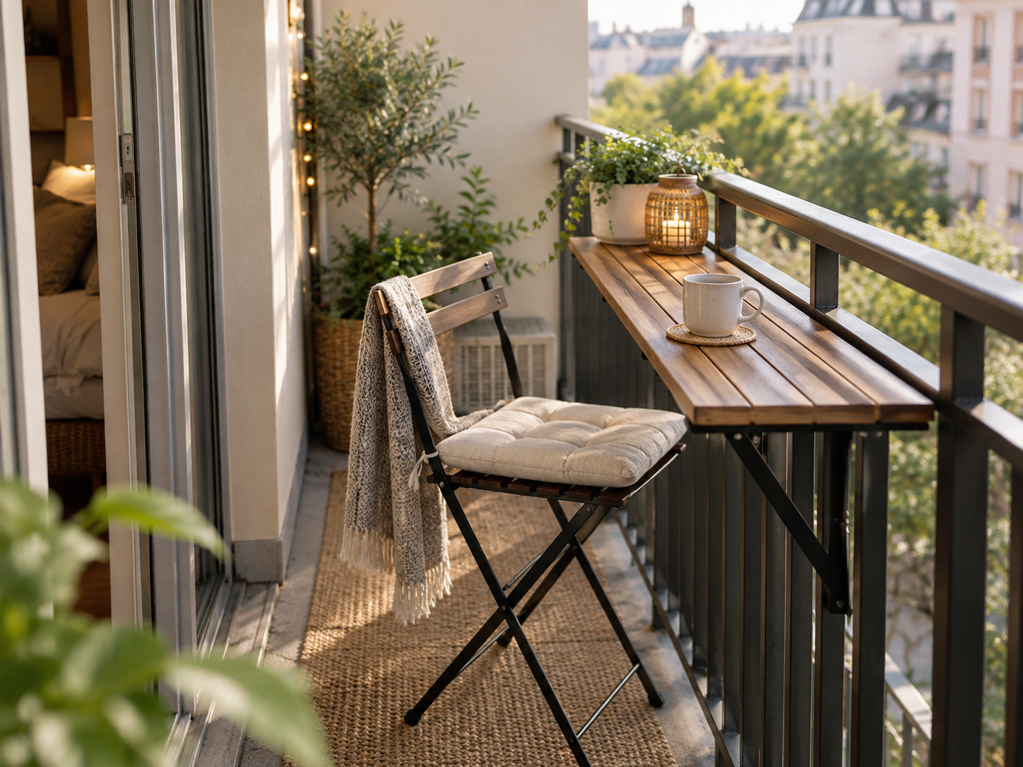Try a narrow balcony table