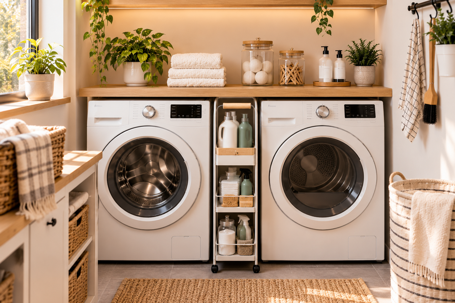 Use vertical space beside the machines
