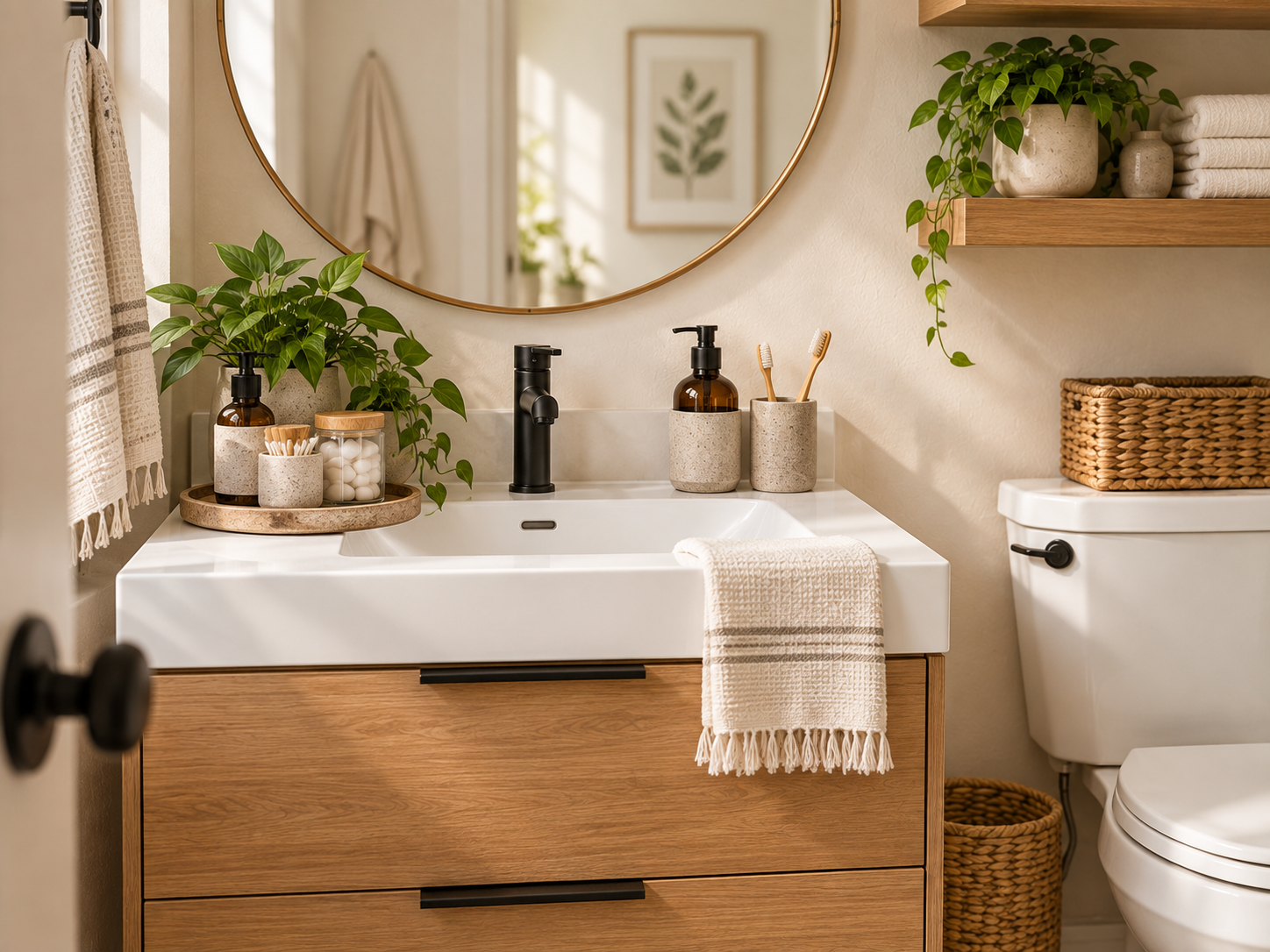 Use the back of the bathroom door