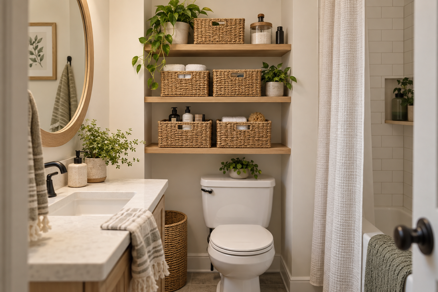 Use matching storage baskets