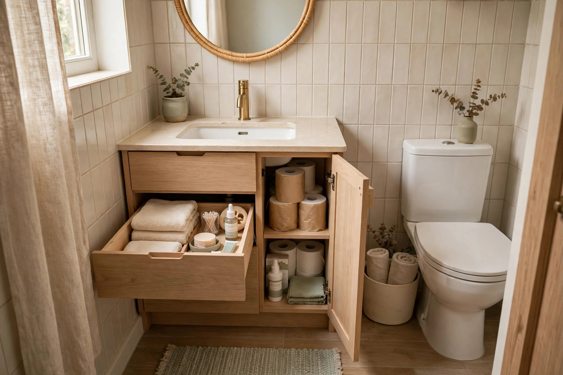 Choose a vanity with built-in storage