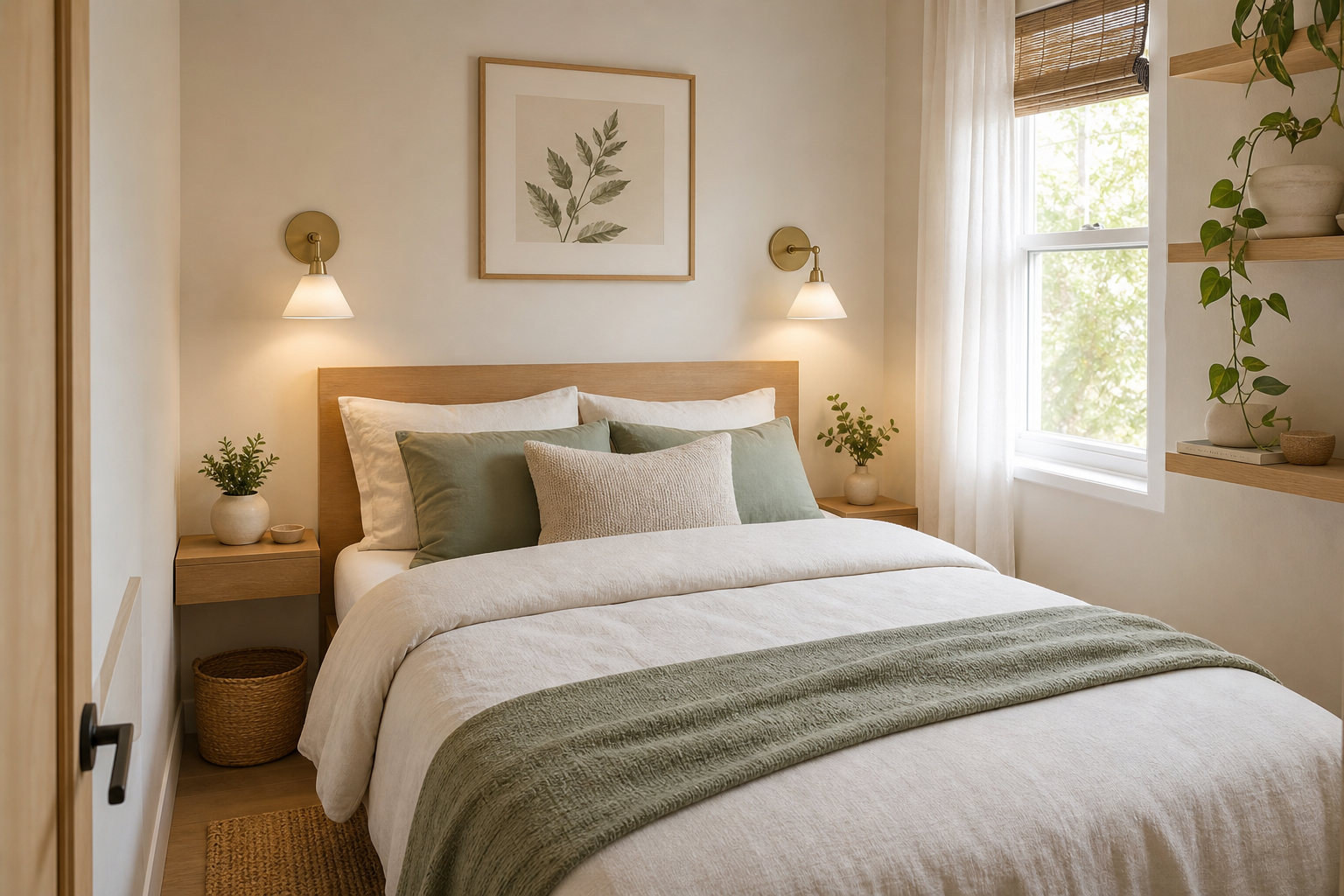 Use floating nightstands