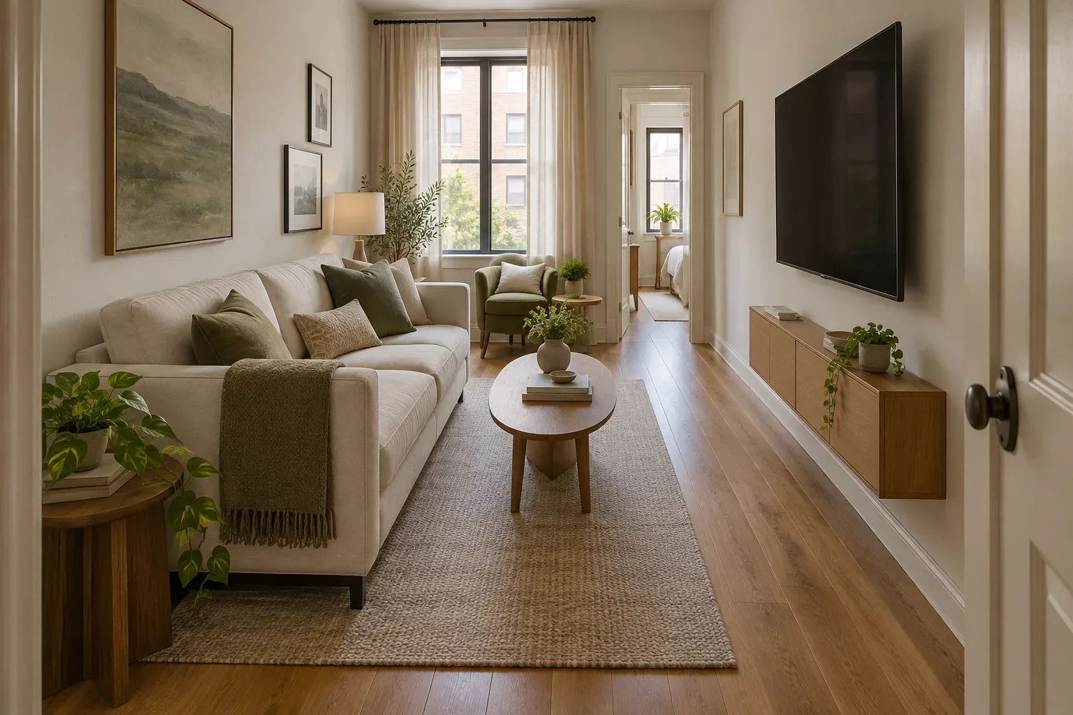 10 Narrow Living Room Layout Ideas That Keep the Walkway Clear