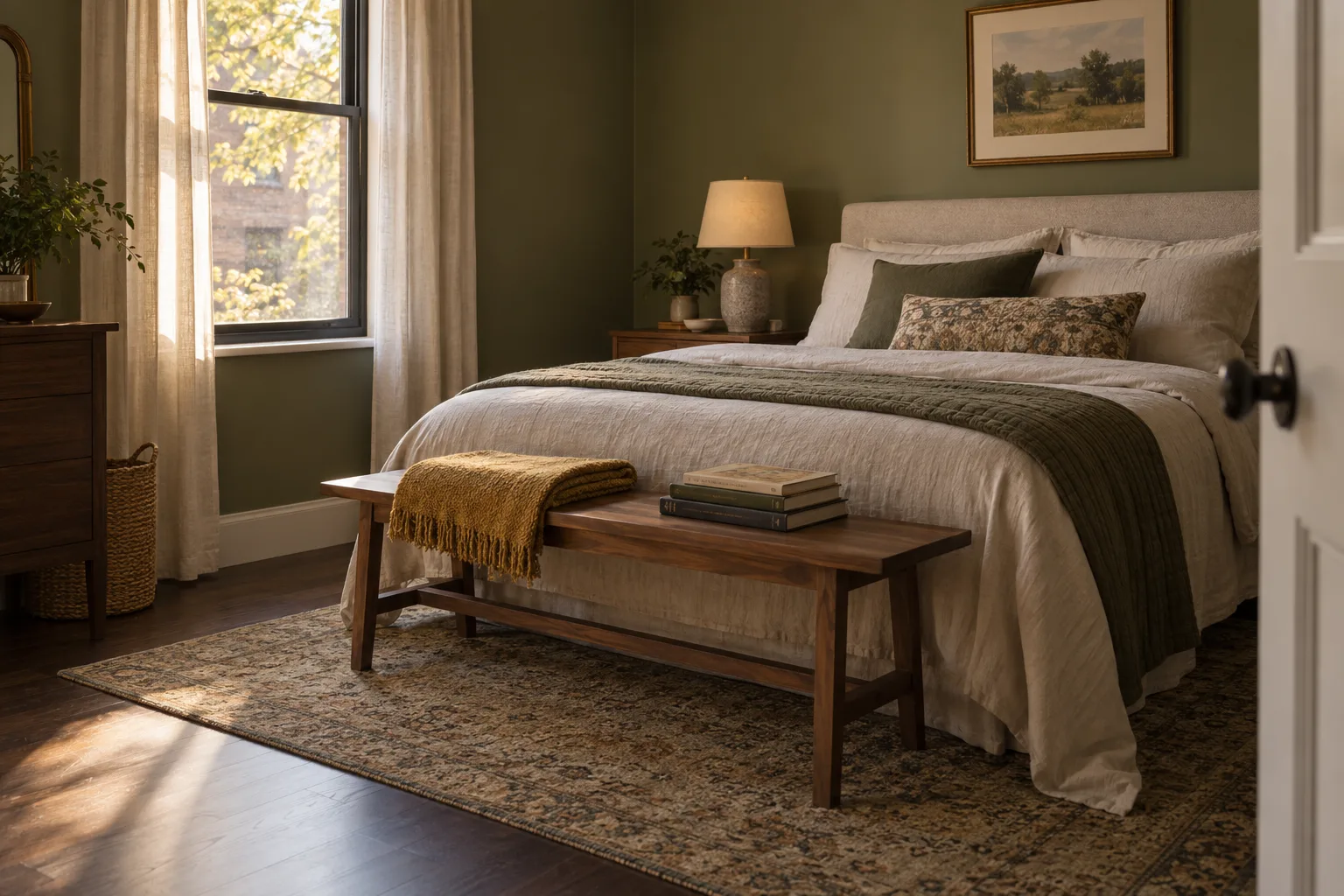 Let an existing chair or bench carry the last small detail