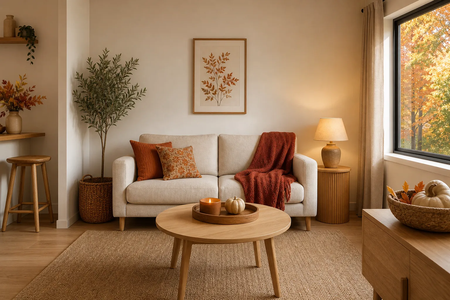 Small Apartment Fall Decor Ideas That Don't Feel Cluttered