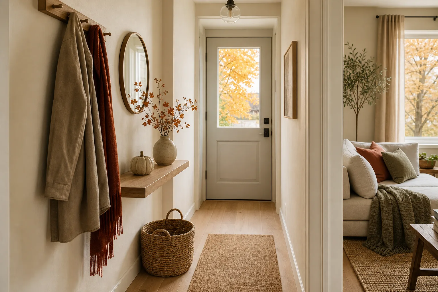 Small Apartment Fall Entryway Decor Ideas That Save Space