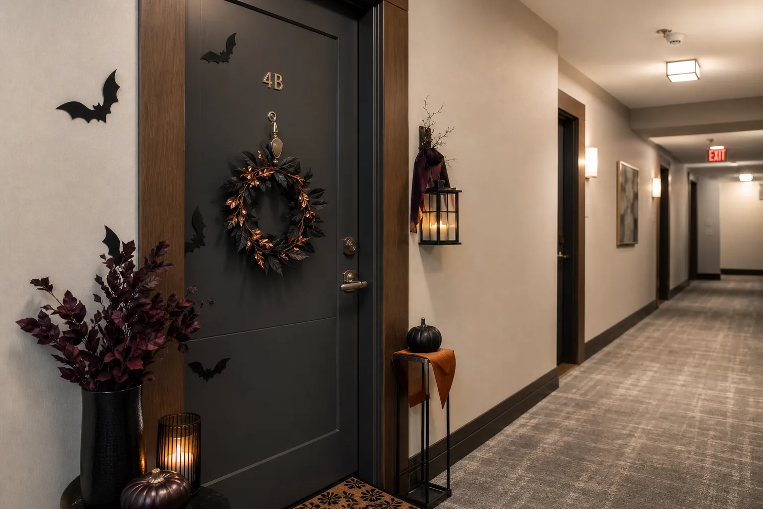 15 Halloween Apartment Door Decor Ideas for Small Spaces