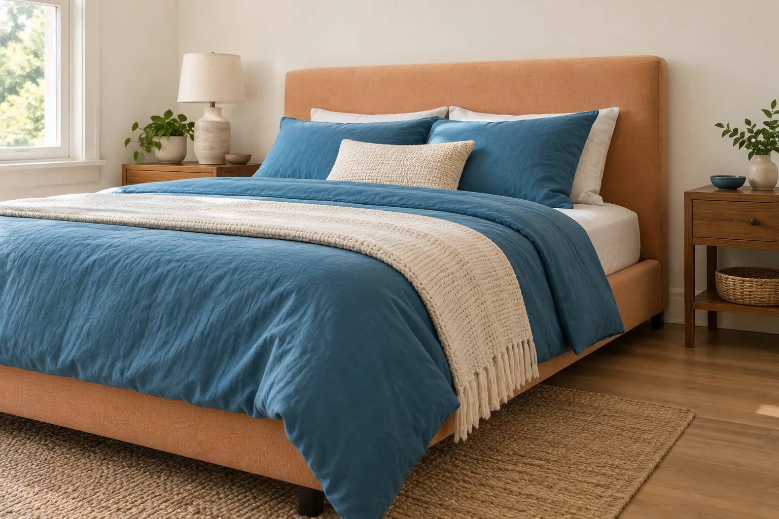 Use a textile headboard when painting is unsuitable
