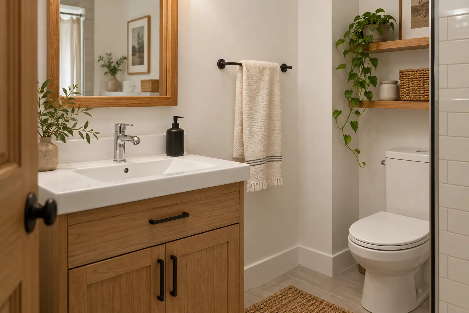 Give rustic textures a crisp black accent