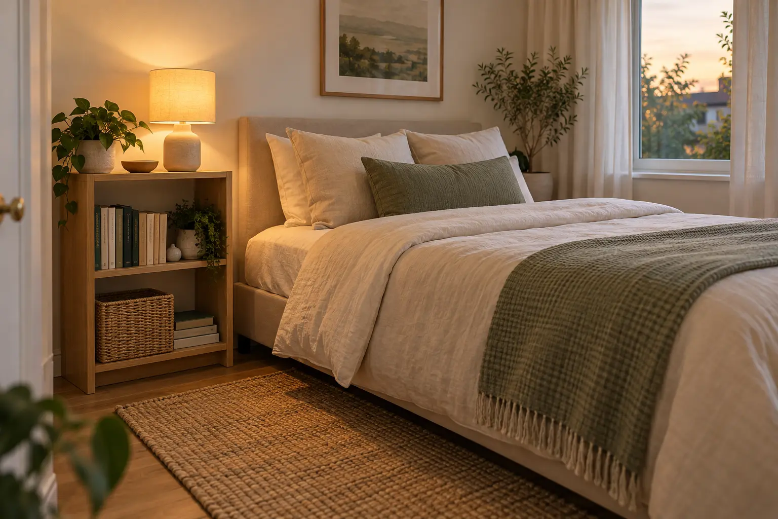 Use the top of a bedside bookcase carefully