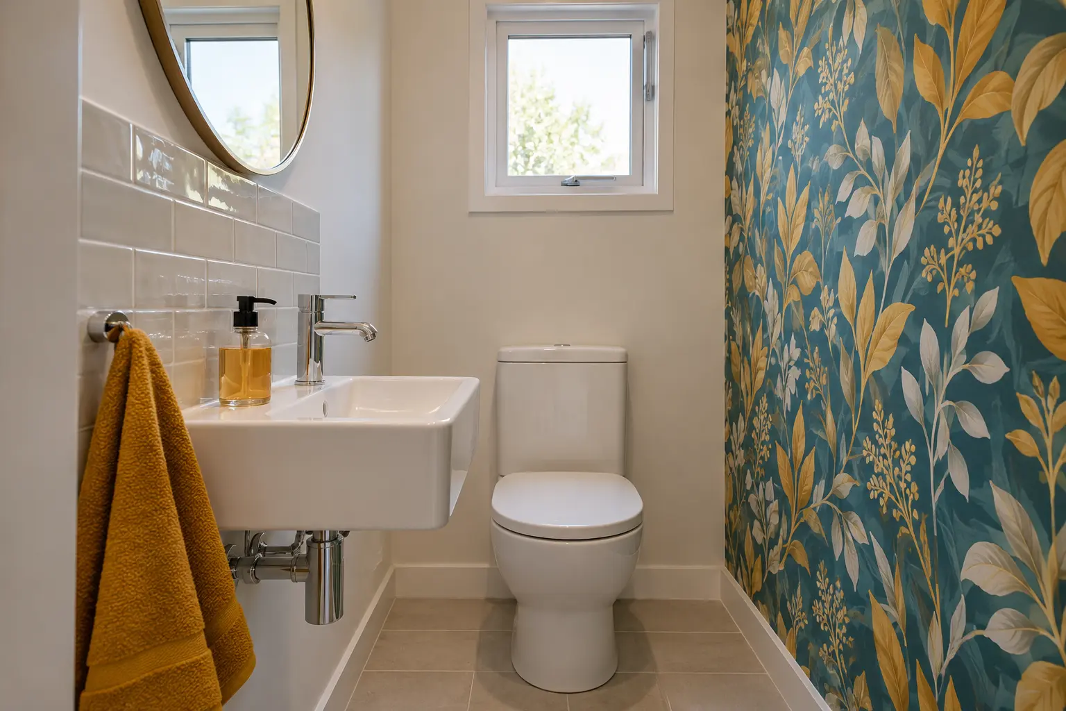 Reserve patterned wallpaper for a suitable dry wall