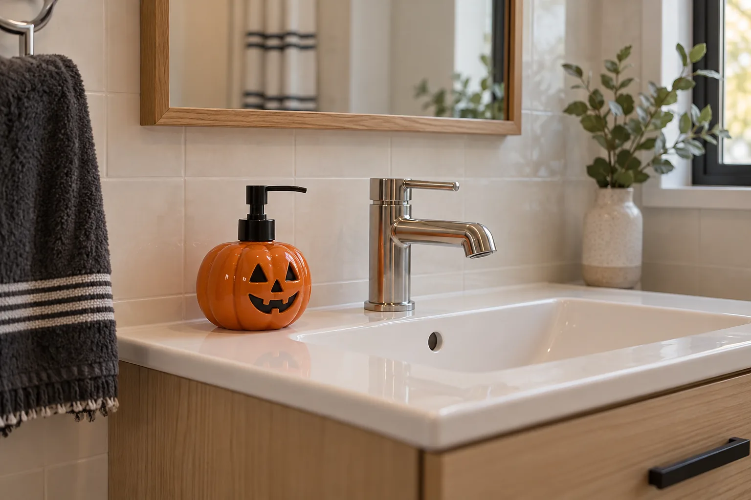 Swap the soap dispenser instead of adding a decoration