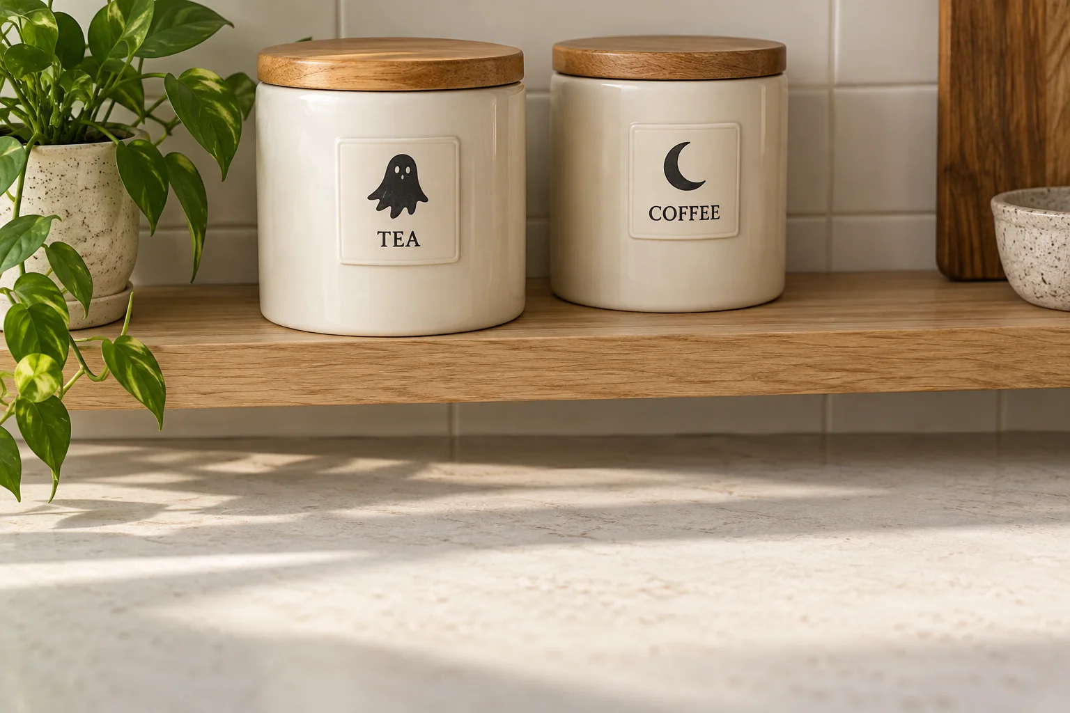 Give an existing canister a removable Halloween label
