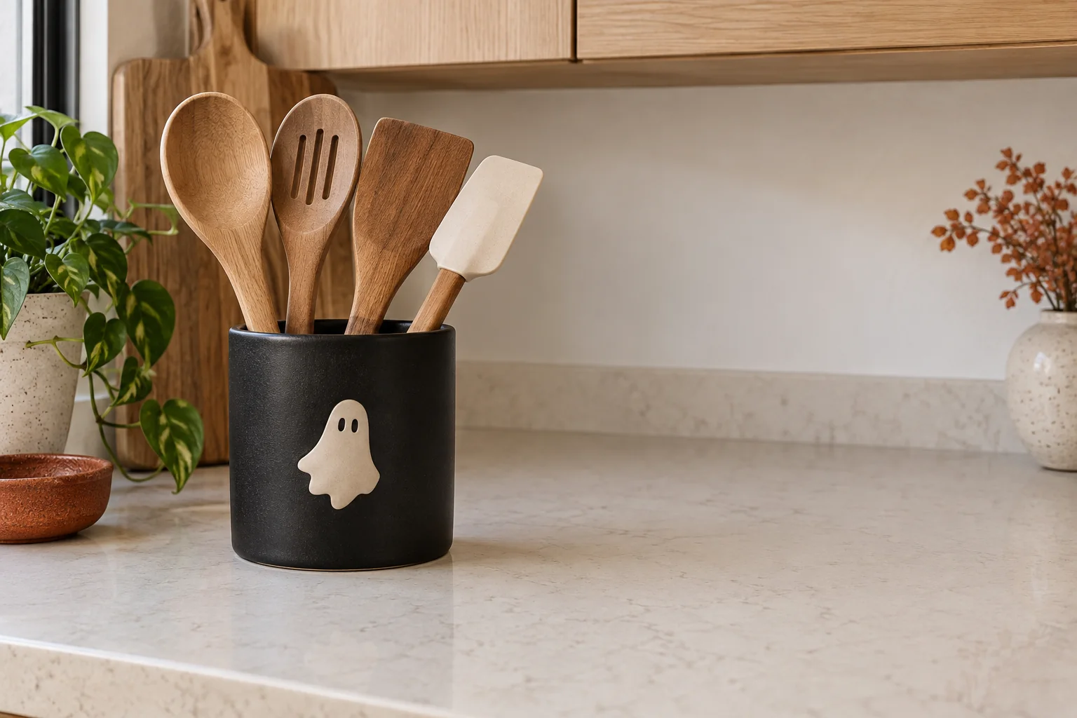 Replace a daily utensil crock with a seasonal one