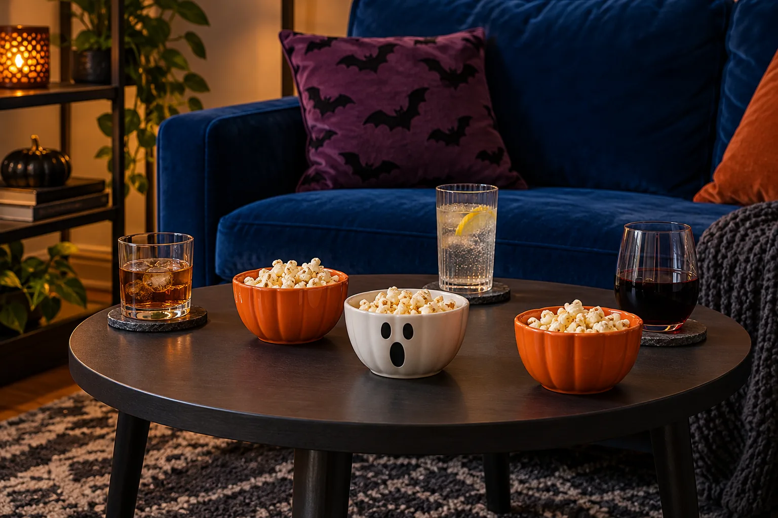 Use individual bowls to keep the coffee table manageable