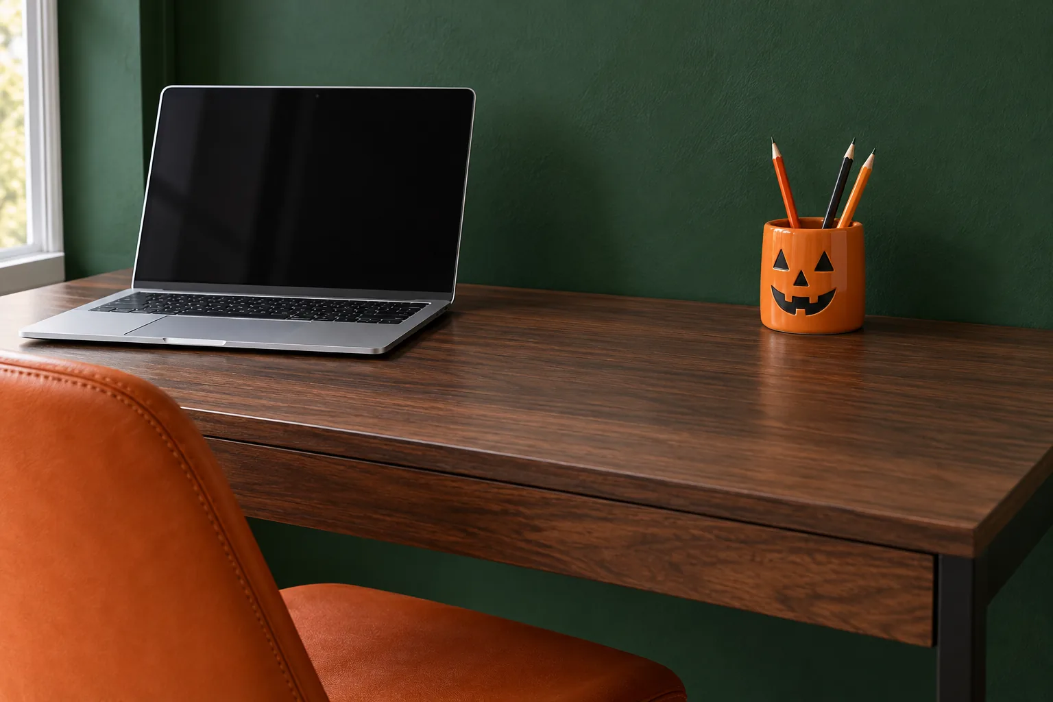 Let the pen cup become a pumpkin