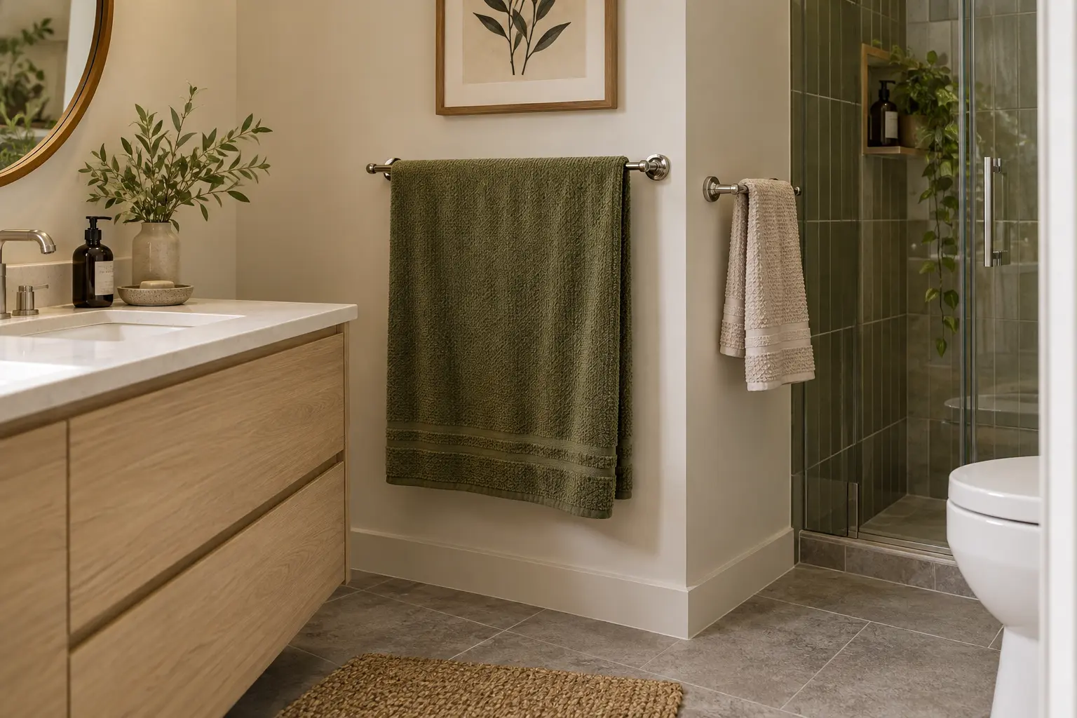 Use olive towels to soften oatmeal and cream