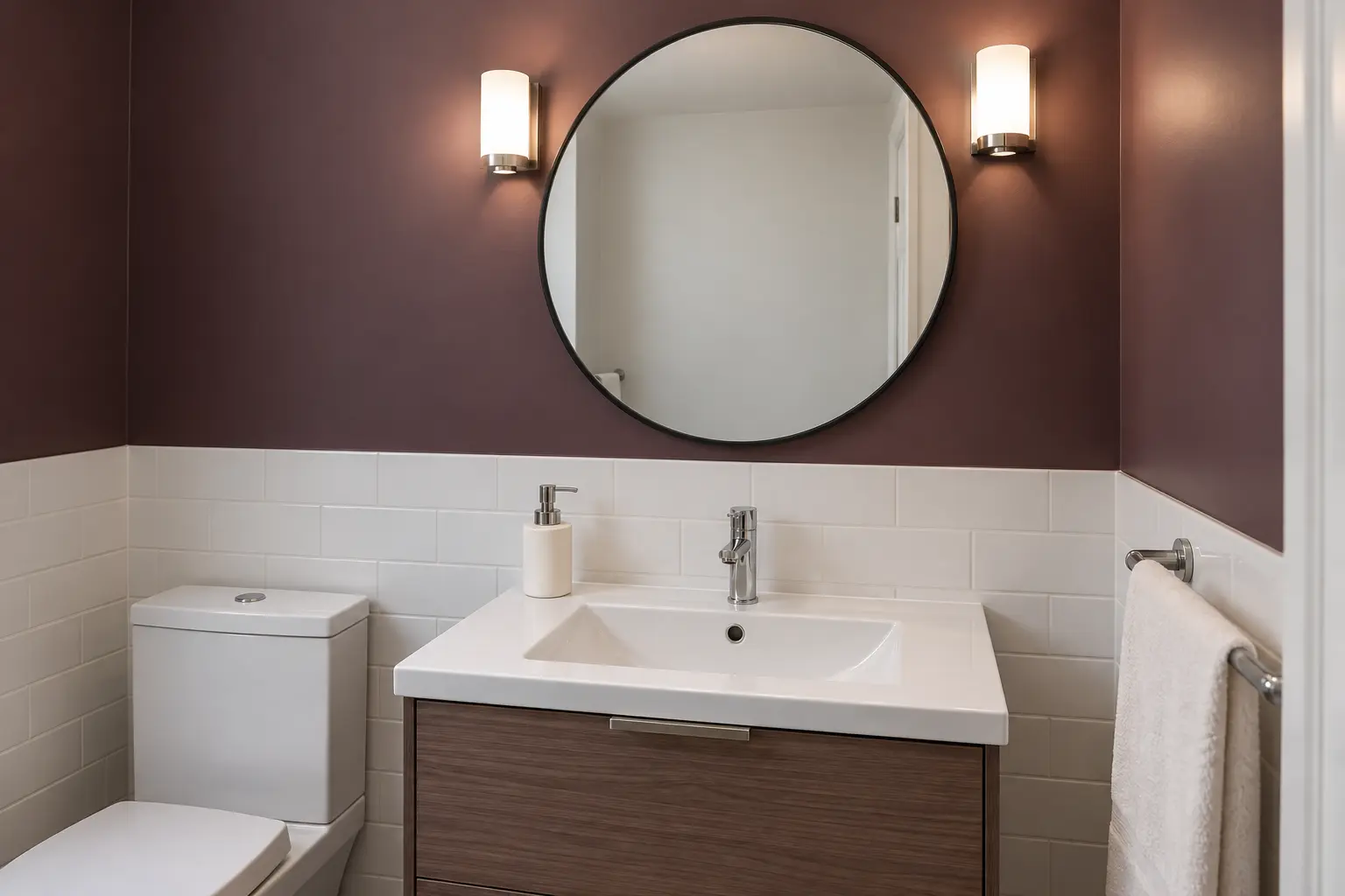 Let the vanity mirror be the wall's main feature