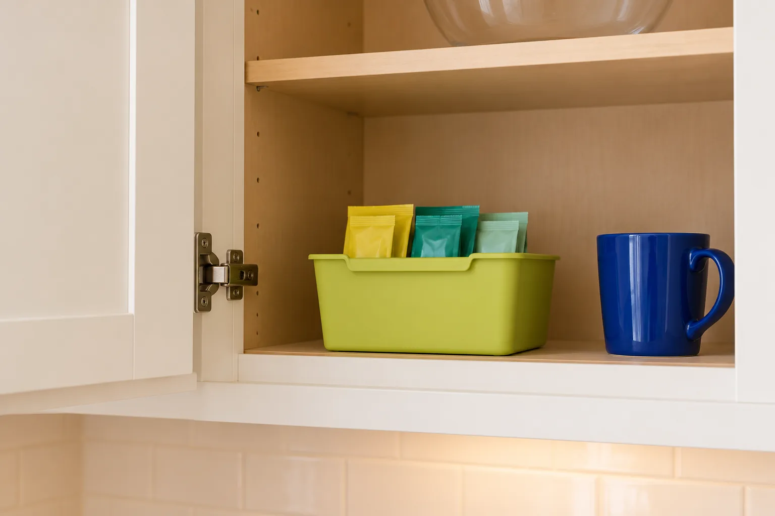 Use one shallow handled bin for small packets