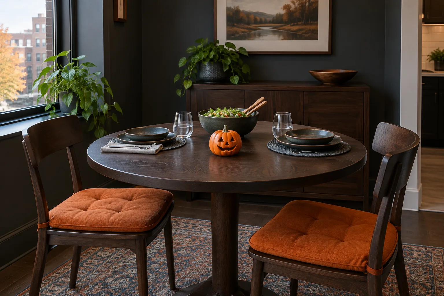 Choose one low jack-o'-lantern focal point