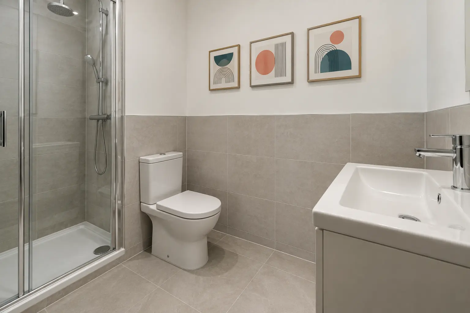 Make a short row of three prints above existing tiles