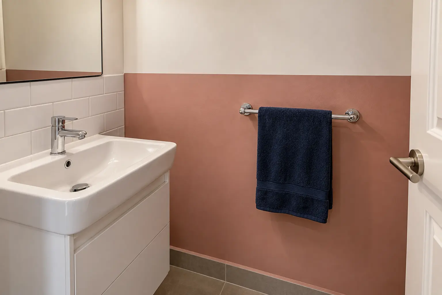 Use two paint colors for a simple wall composition